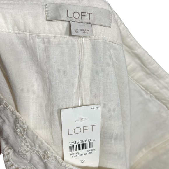 100% Cotton Eyelet Skirt NEW 12 Knee Length Ivory Cream Scalloped Broderie Lace - Picture 4 of 15